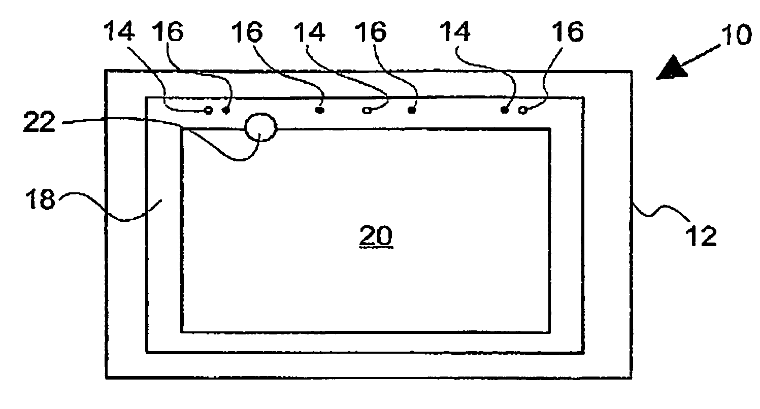 Device and method for applying patterns and/or labels to a substantially flat surface of an article