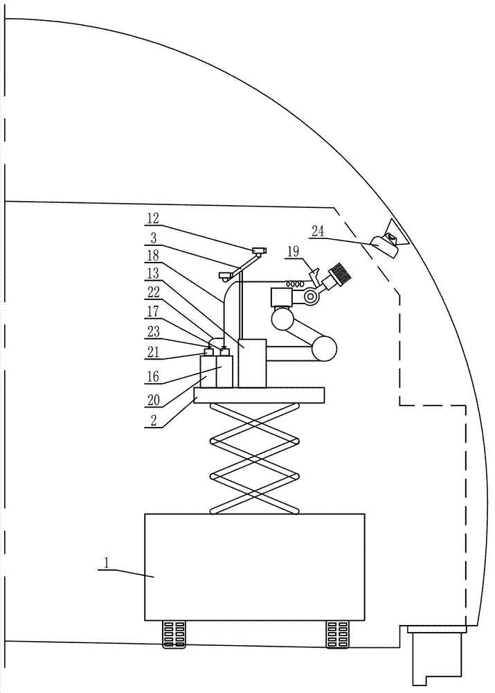 Full-automatic road and tunnel lamp cleaning device