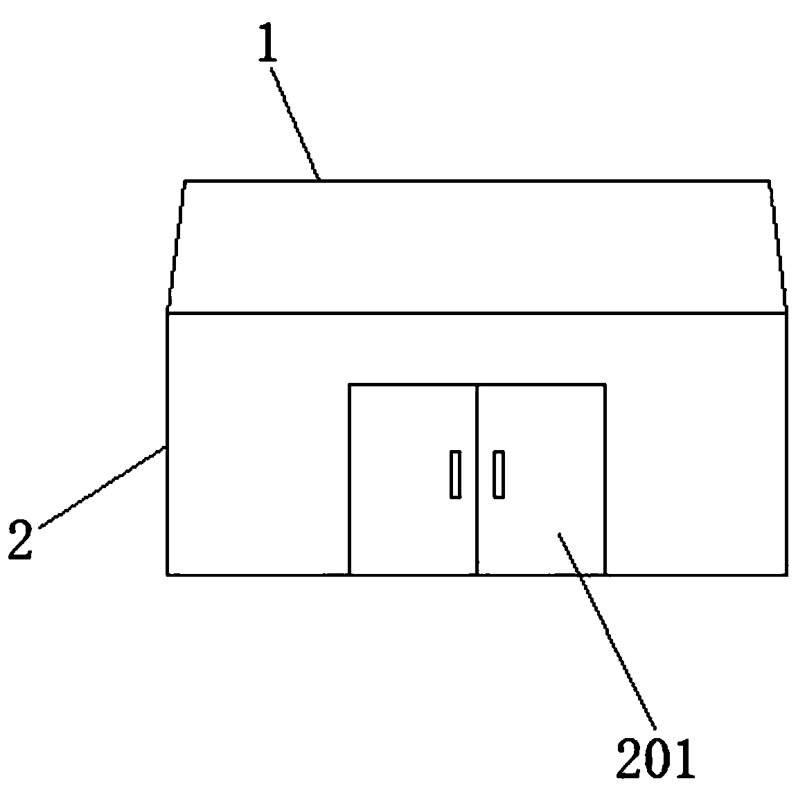 Exhaust gas discharge device for hydraulic press for interior part of high-speed multiple unit train