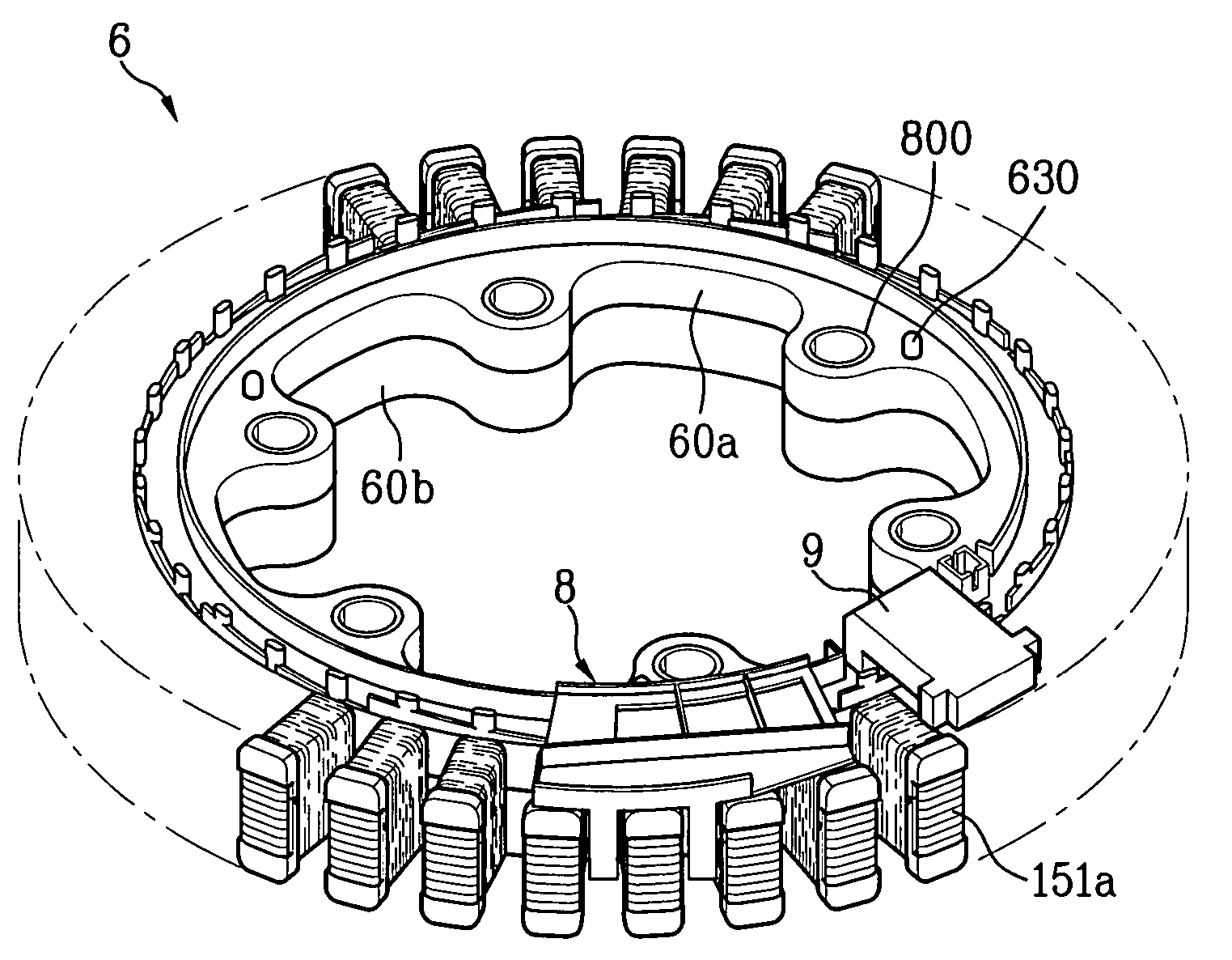 Stator of outer rotor type motor for drum type washing machine