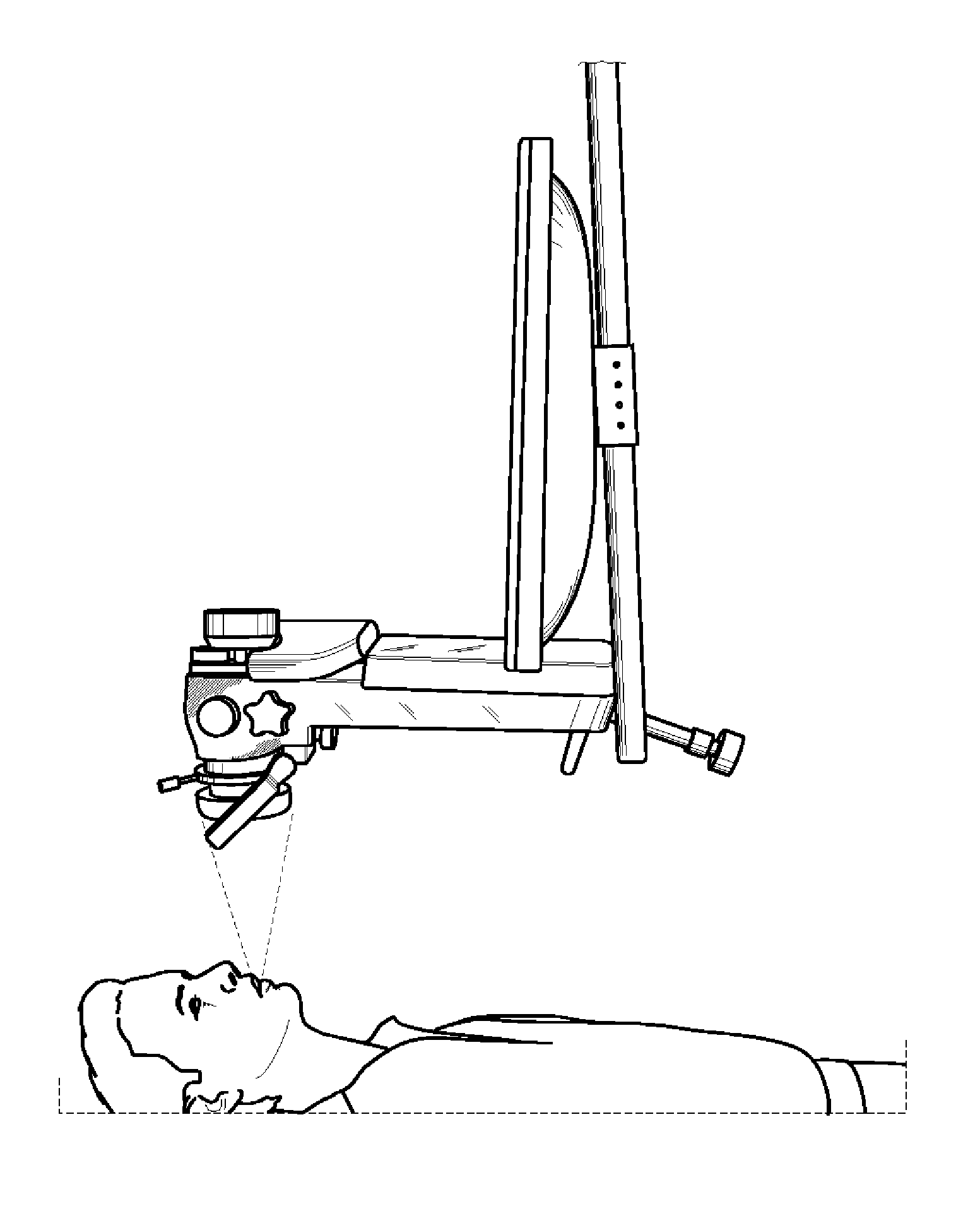 Apparatus and Method for Achieving a Head Up Posture for a 3-D Video Image for Operative Procedures in Dentistry