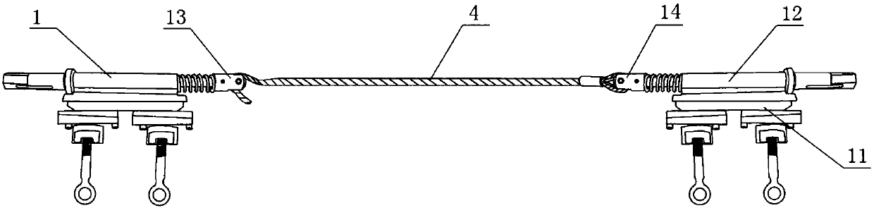 10kV conductor tension reinforcing device for live-line operation of insulating operating rod