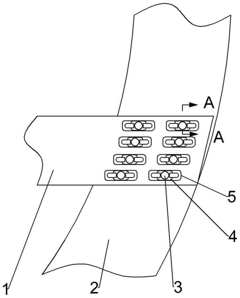 Composite material plate and metal plate lap joint energy absorption device