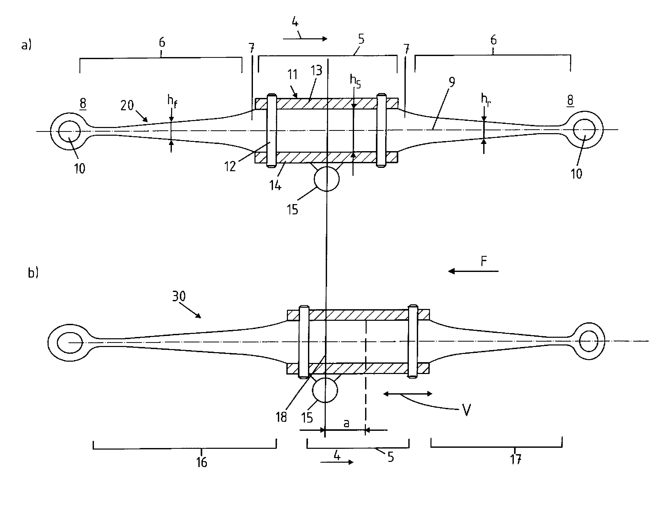 Axle suspension with longitudinal leaf spring for a motor vehicle