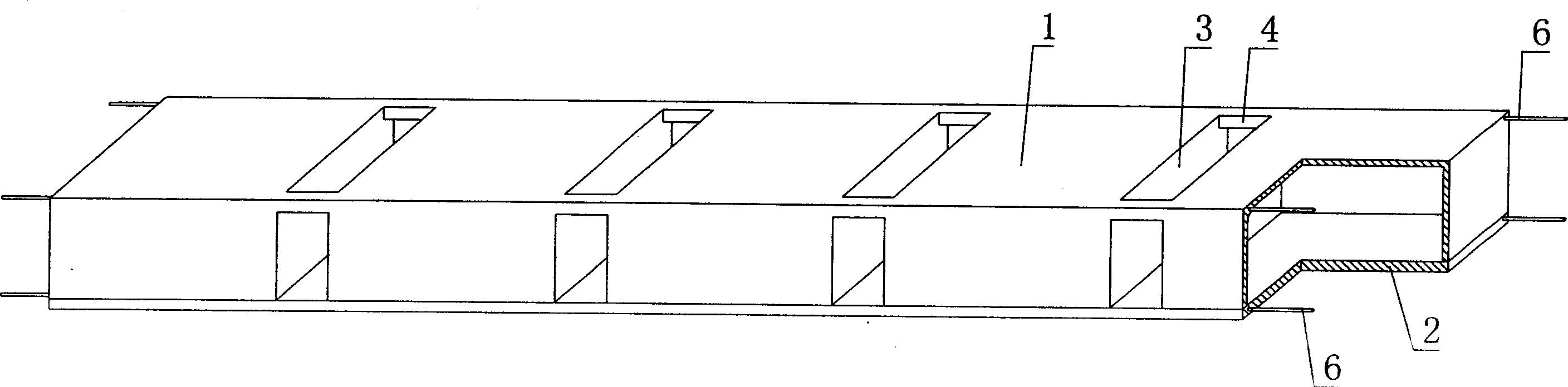 Cavity structural member for hollow board