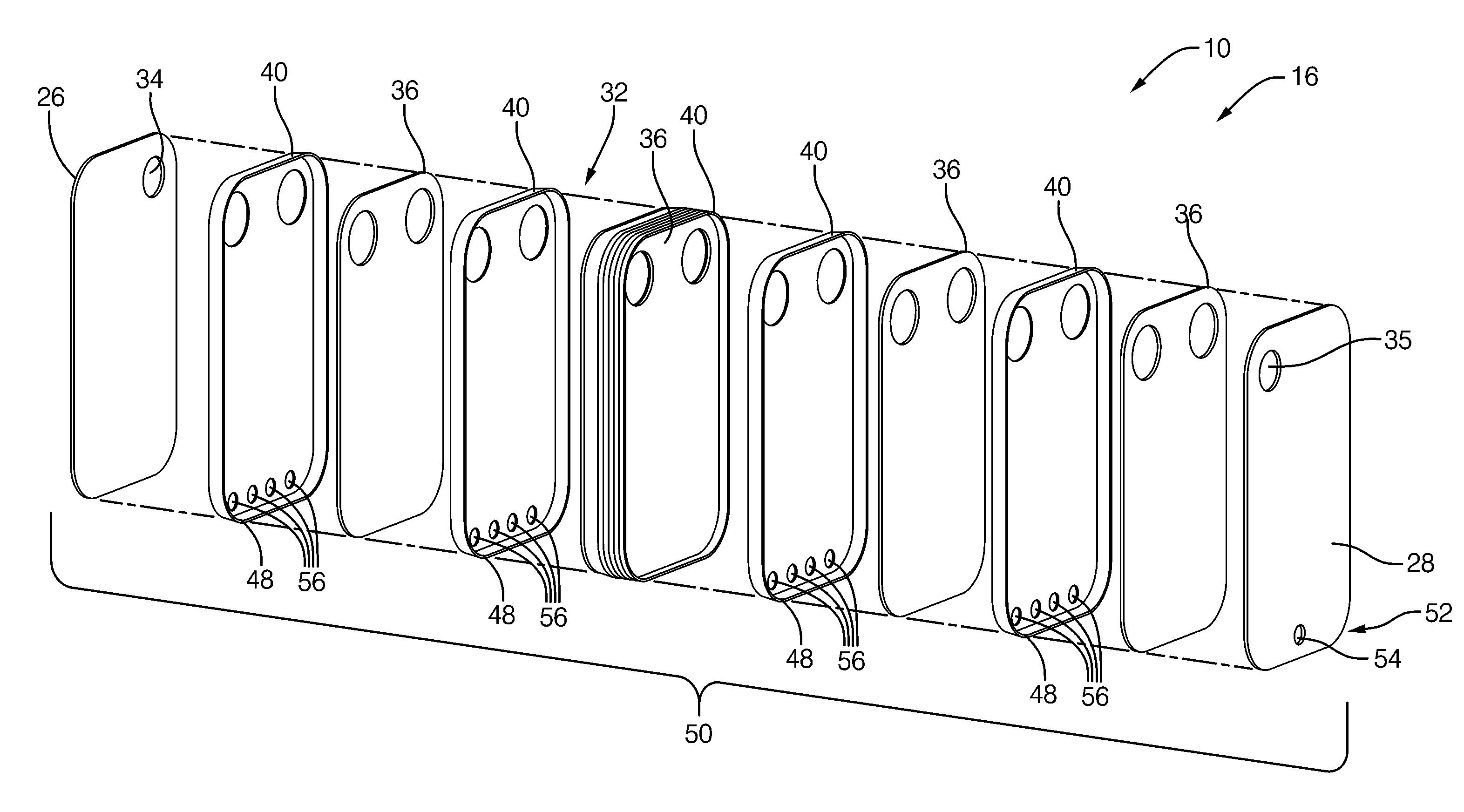 Parallel plate type refrigerant storage device
