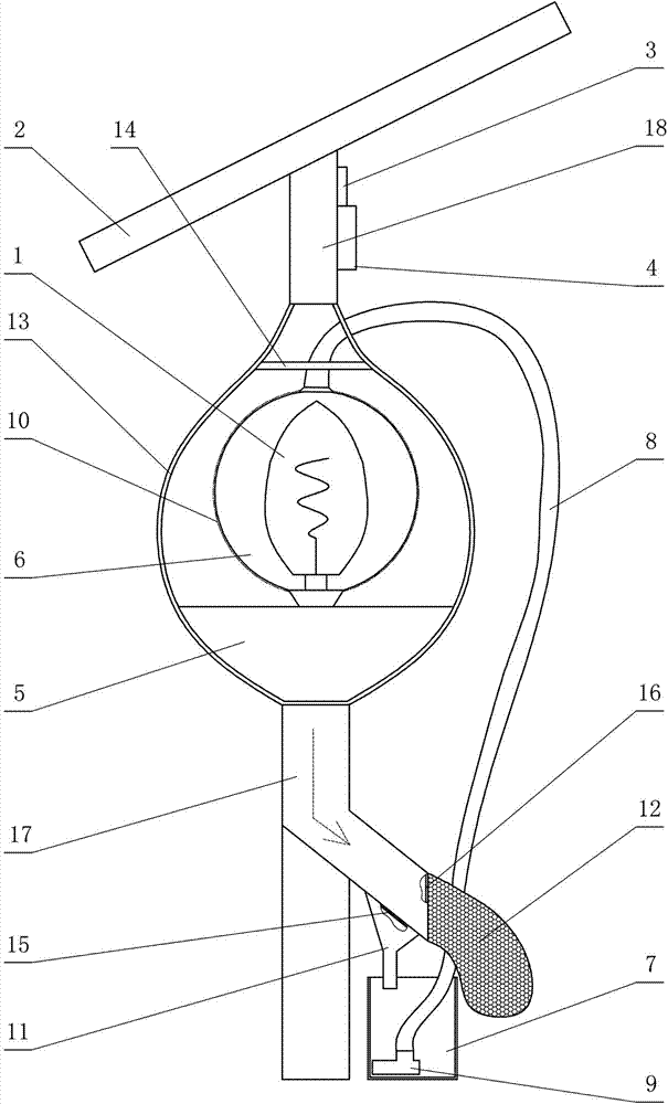 Solar moth-killing lamp