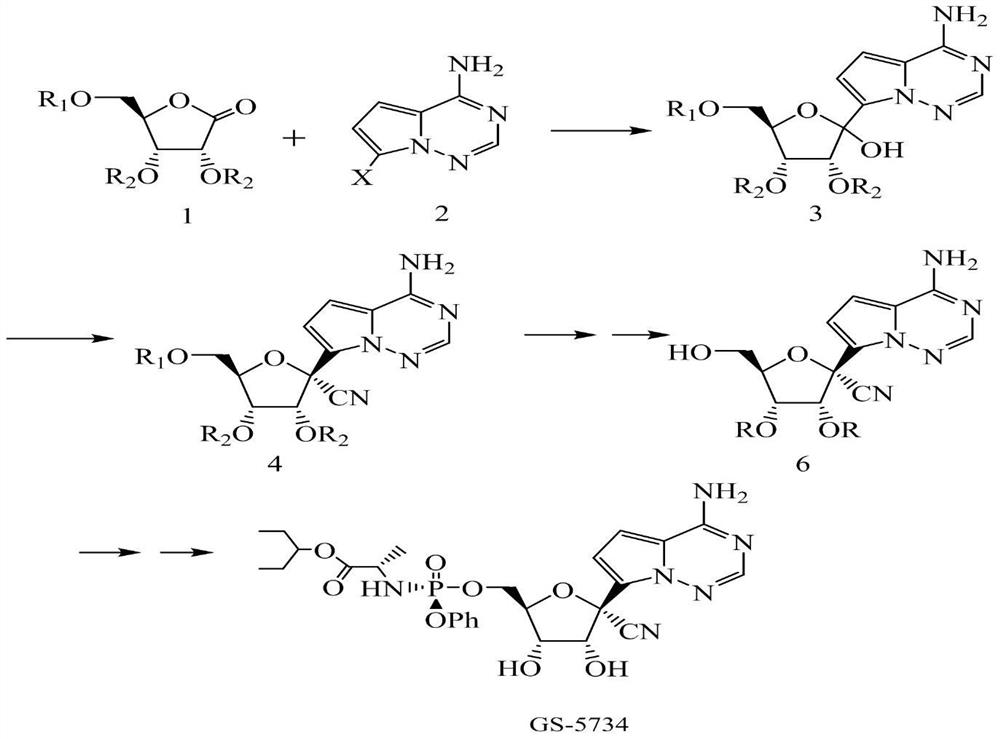Preparation method of 4-amino-7-iodo pyrrolo [2, 1-f] [1, 2, 4] triazine