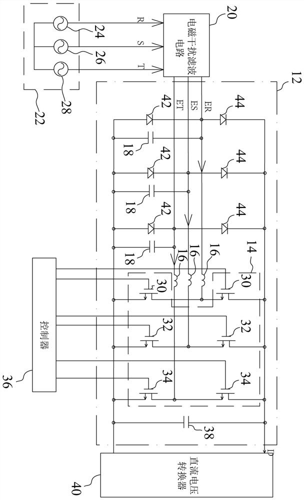 Three-phase power factor correction device