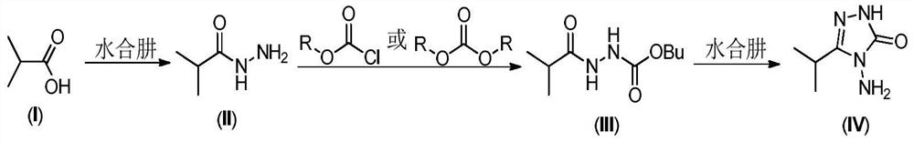 A method for preparing 3-isopropyl-4-amino-1,2,4-triazolin-5-one