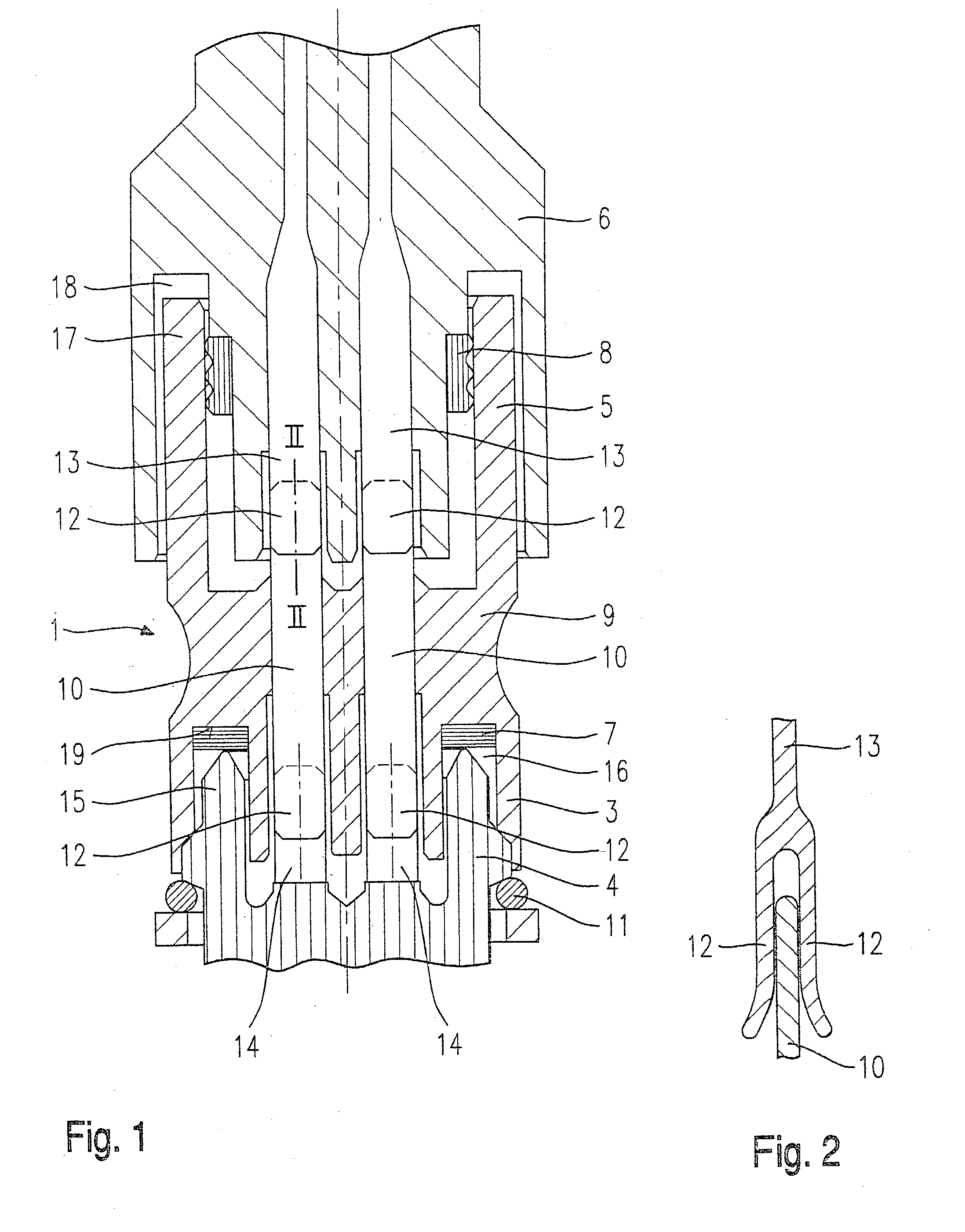 Adapter for electrical plug-in connections on fuel-injection valves