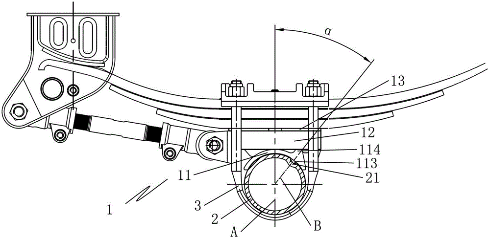 Positioning and coupling structure of suspension and trailer axle