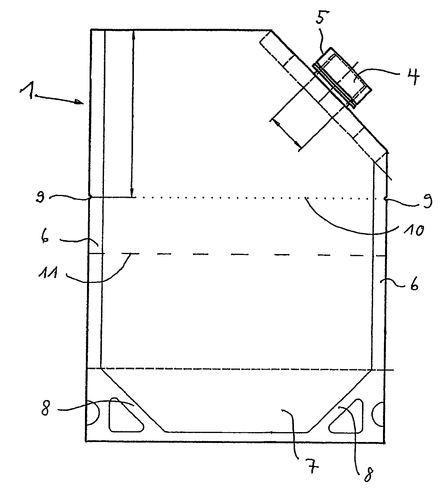 Method for processing a material and packing container for carrying out this method