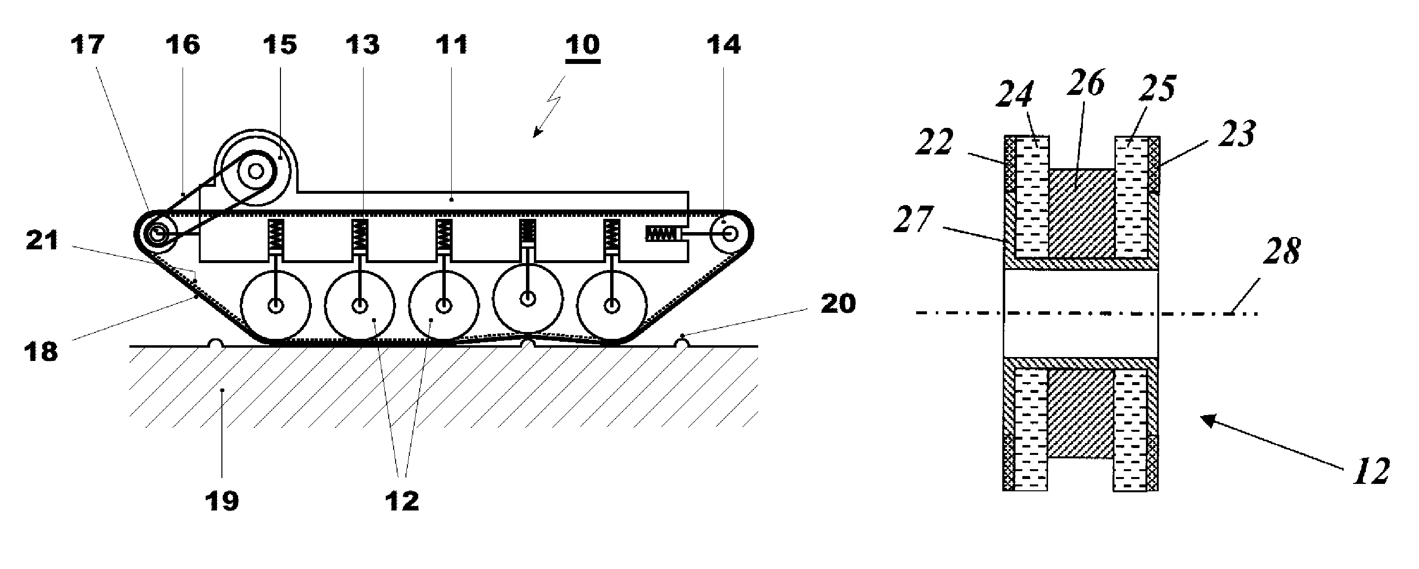 Drive unit for an inspection vehicle and also inspection vehicle with such a drive unit