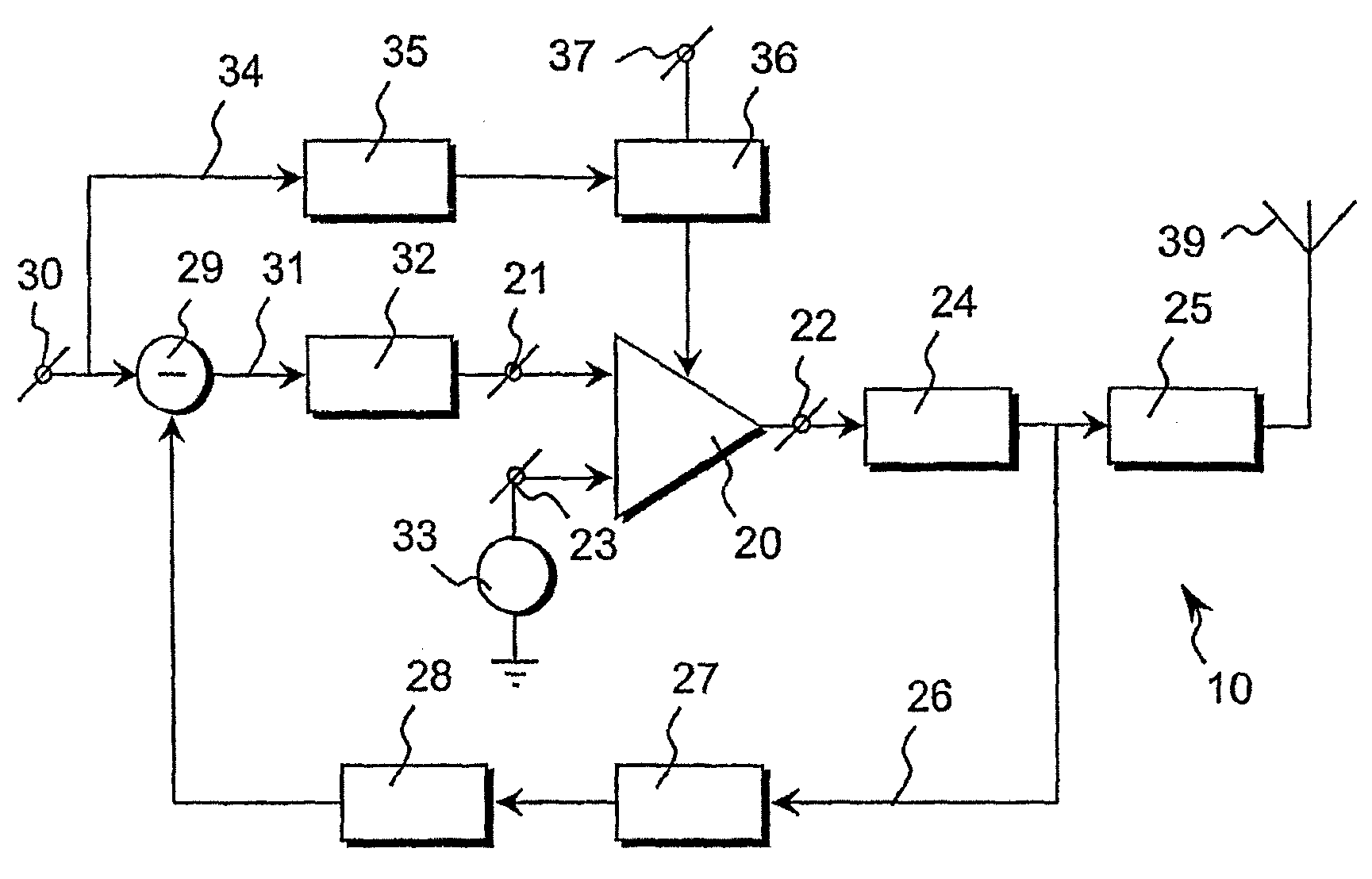 Amplifying circuit comprising an envelope modulated limit cycles modulator circuit