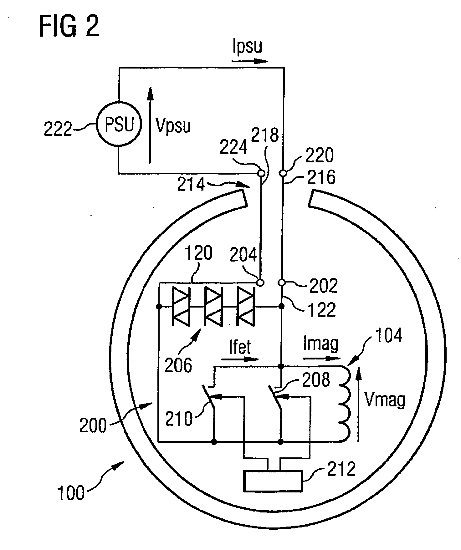 Coil energization apparatus and method of energizing a superconductive coil