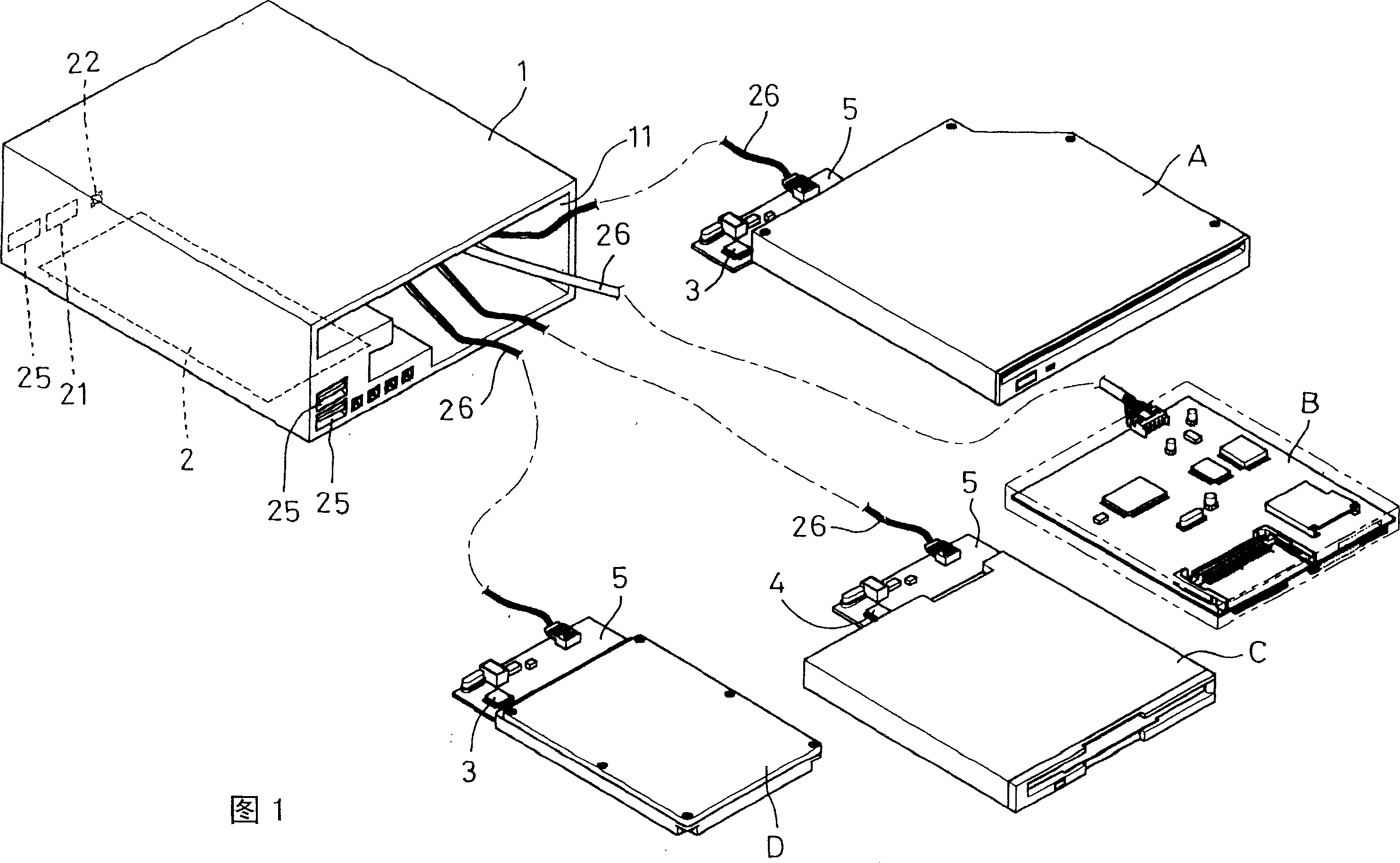 Computer expanding device with USB interface