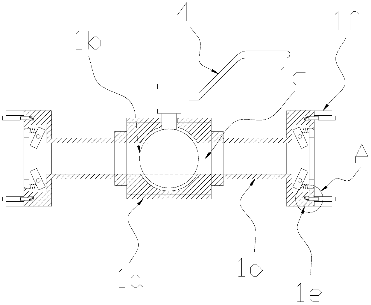 Gas pipe flexible connection valve with multiple seals