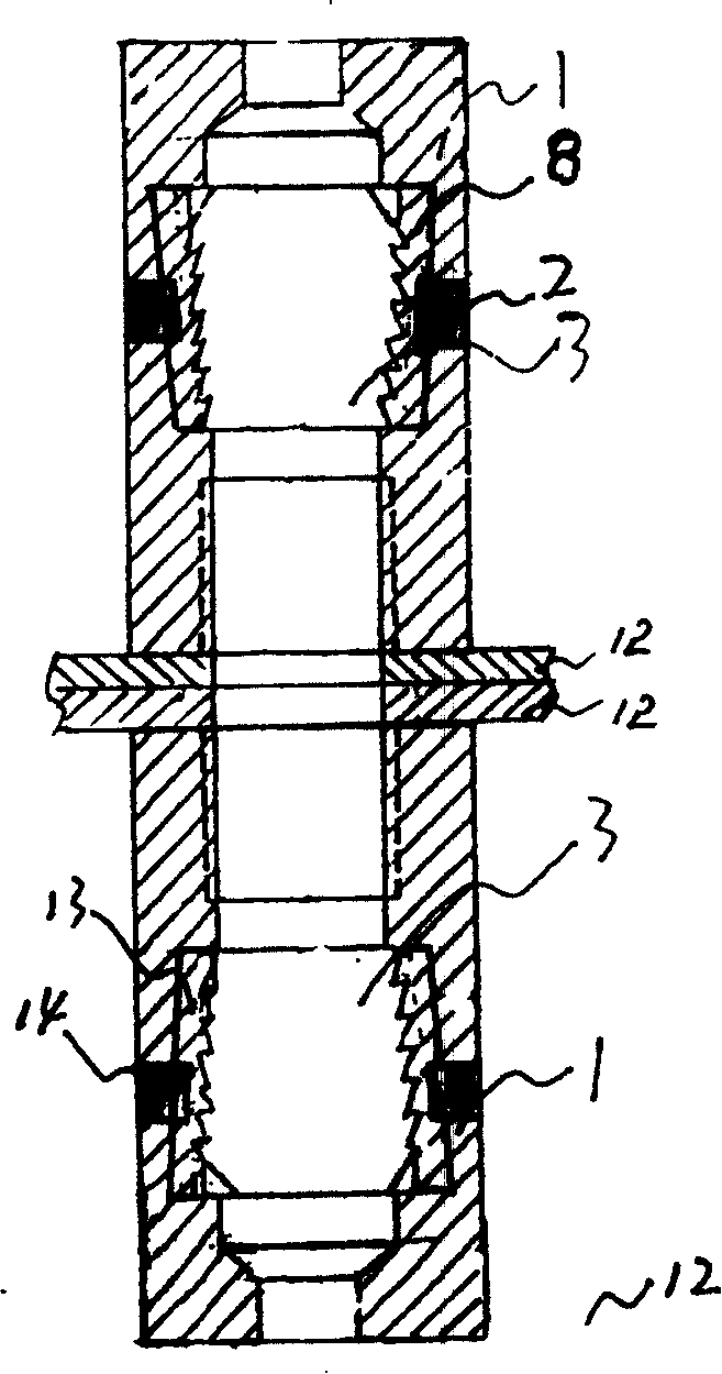 Double-end inserting elastic meshing body pile connecting end plate and prefab