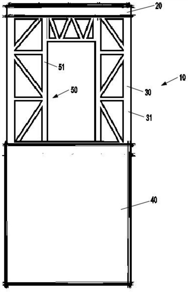 Column through type light steel keel elevator shaft system