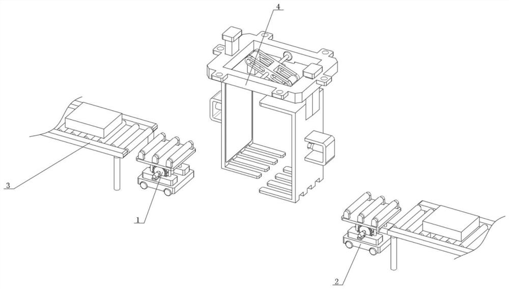 Elevator for stacking box-shaped materials in batches up and down for material boxing