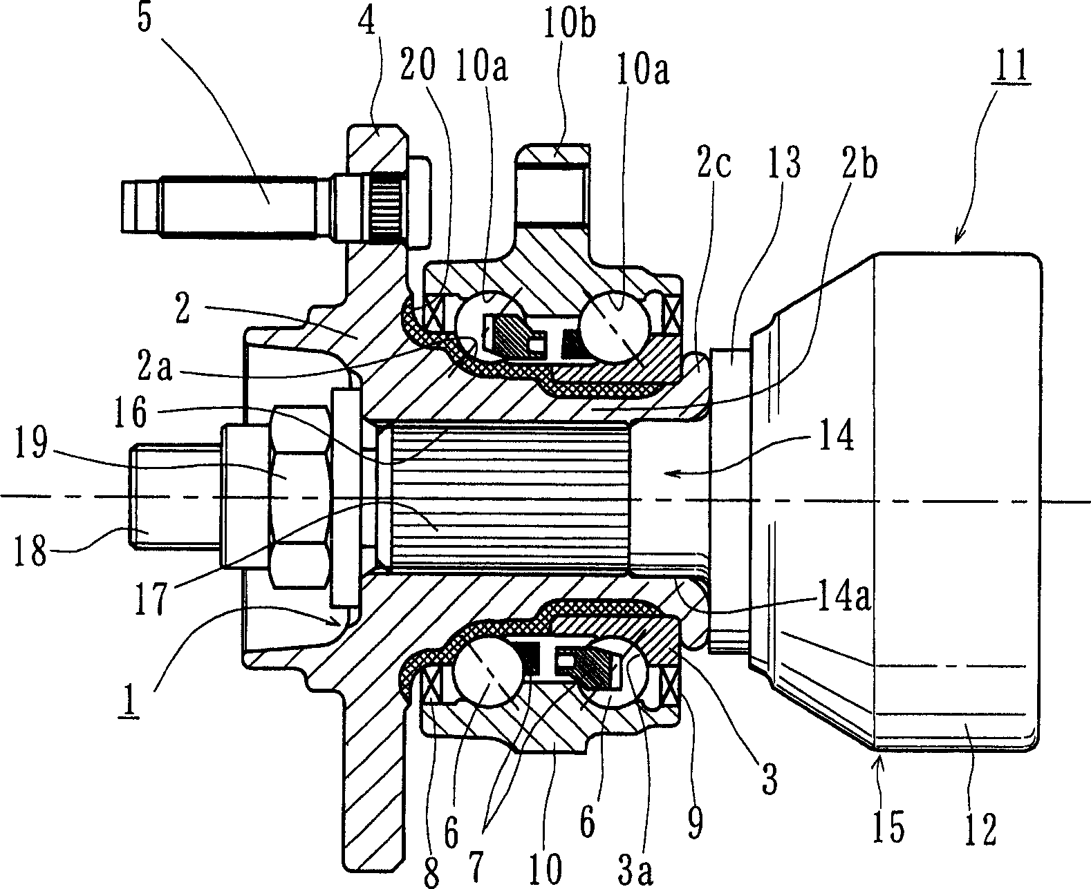 Bearing apparatus for a driving wheel of vehicle