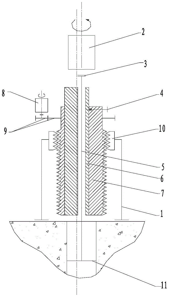Post-anchoring construction method and processing equipment for threaded connection