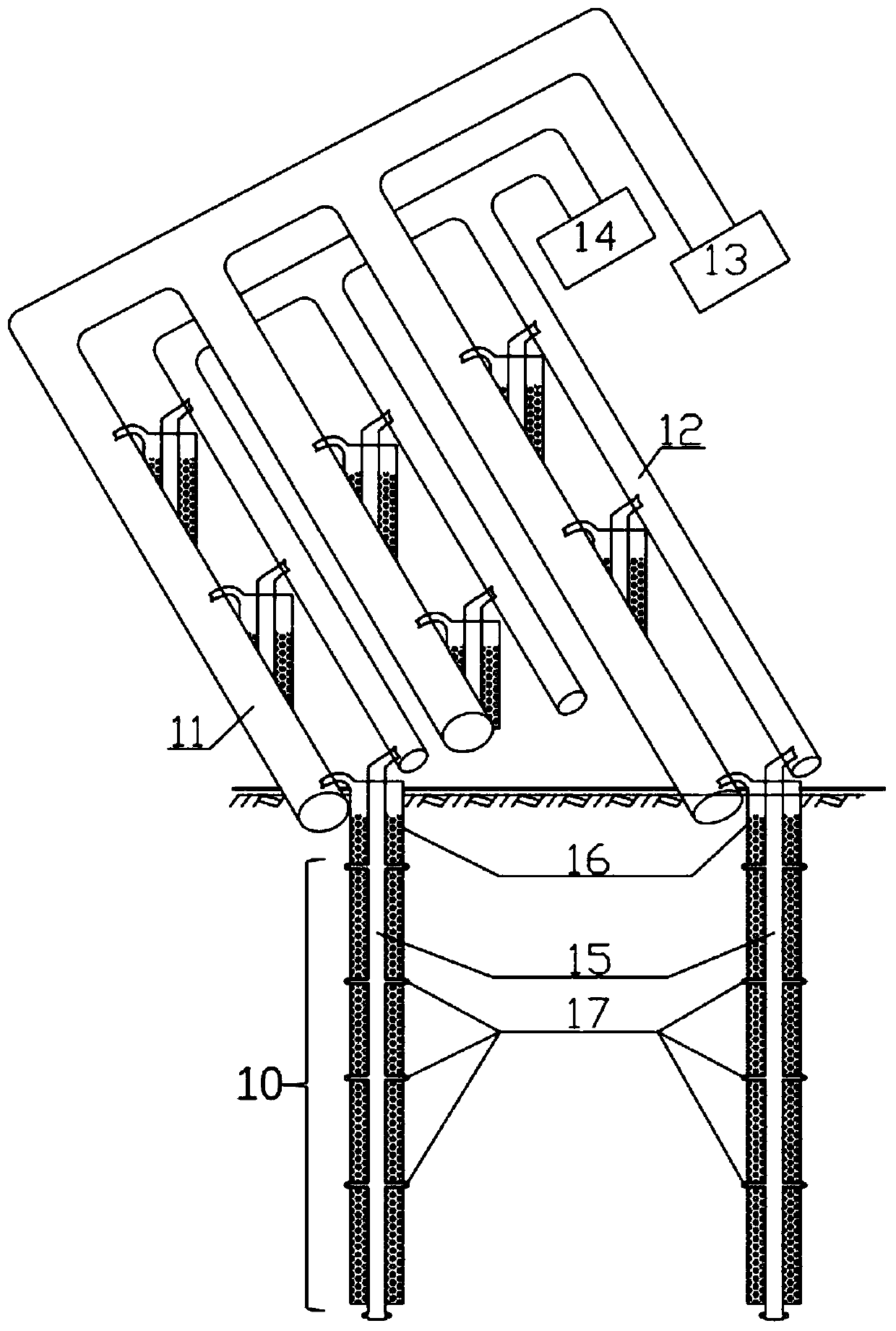 Rapid consolidation device and construction method of dredger fill soil