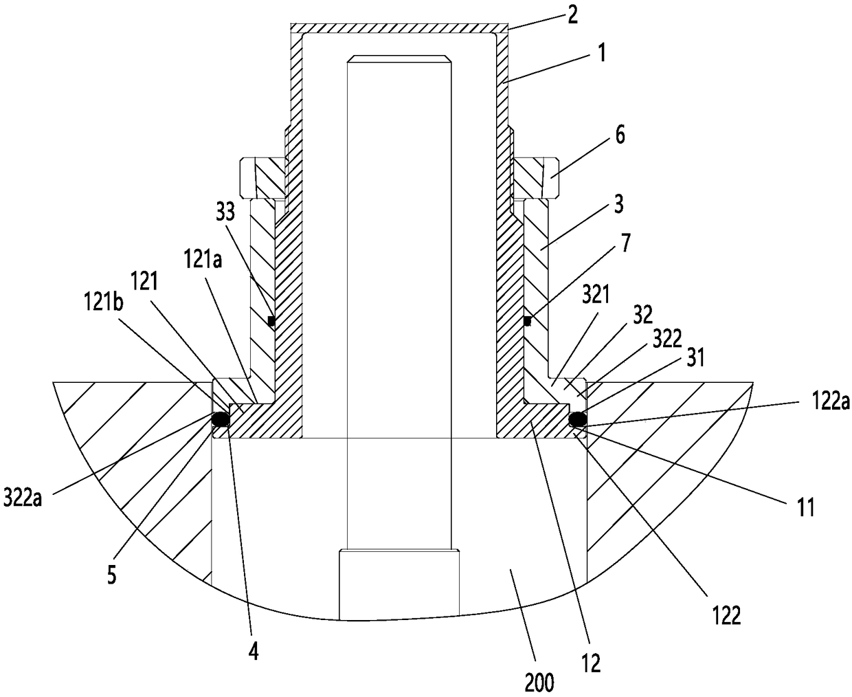 Sealing structure for repairing pebble-bed high-temperature reactor device