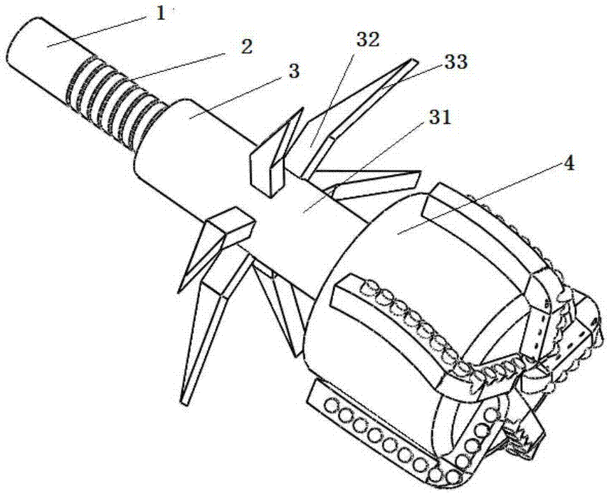 Self-driven deflection bit based on gas underbalanced drilling