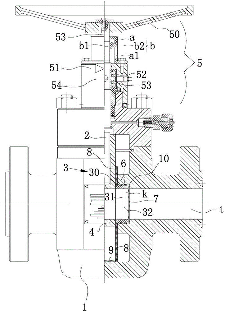 Flat gate valve with valve plate position indication function