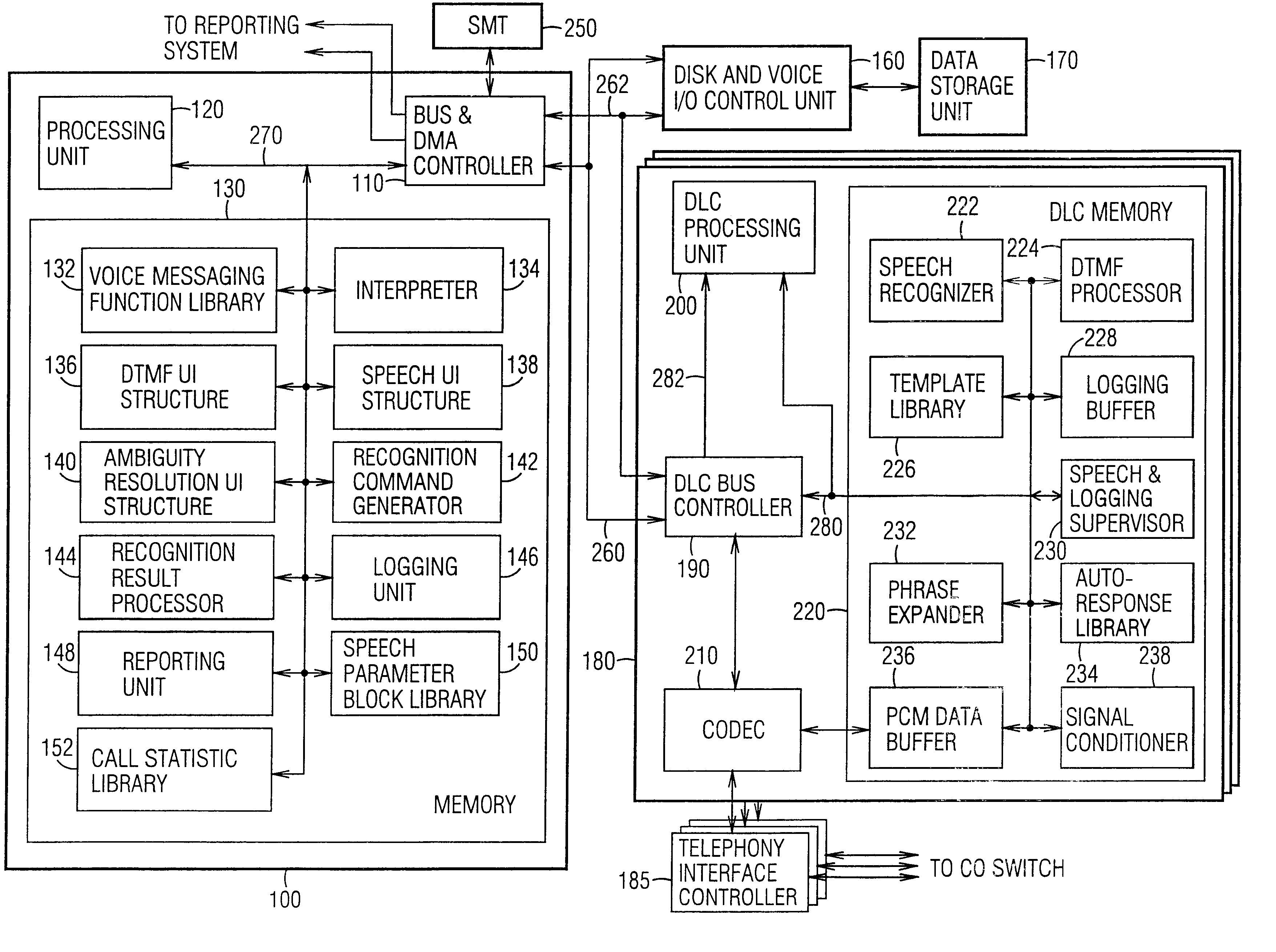 Speech-responsive voice messaging system and method