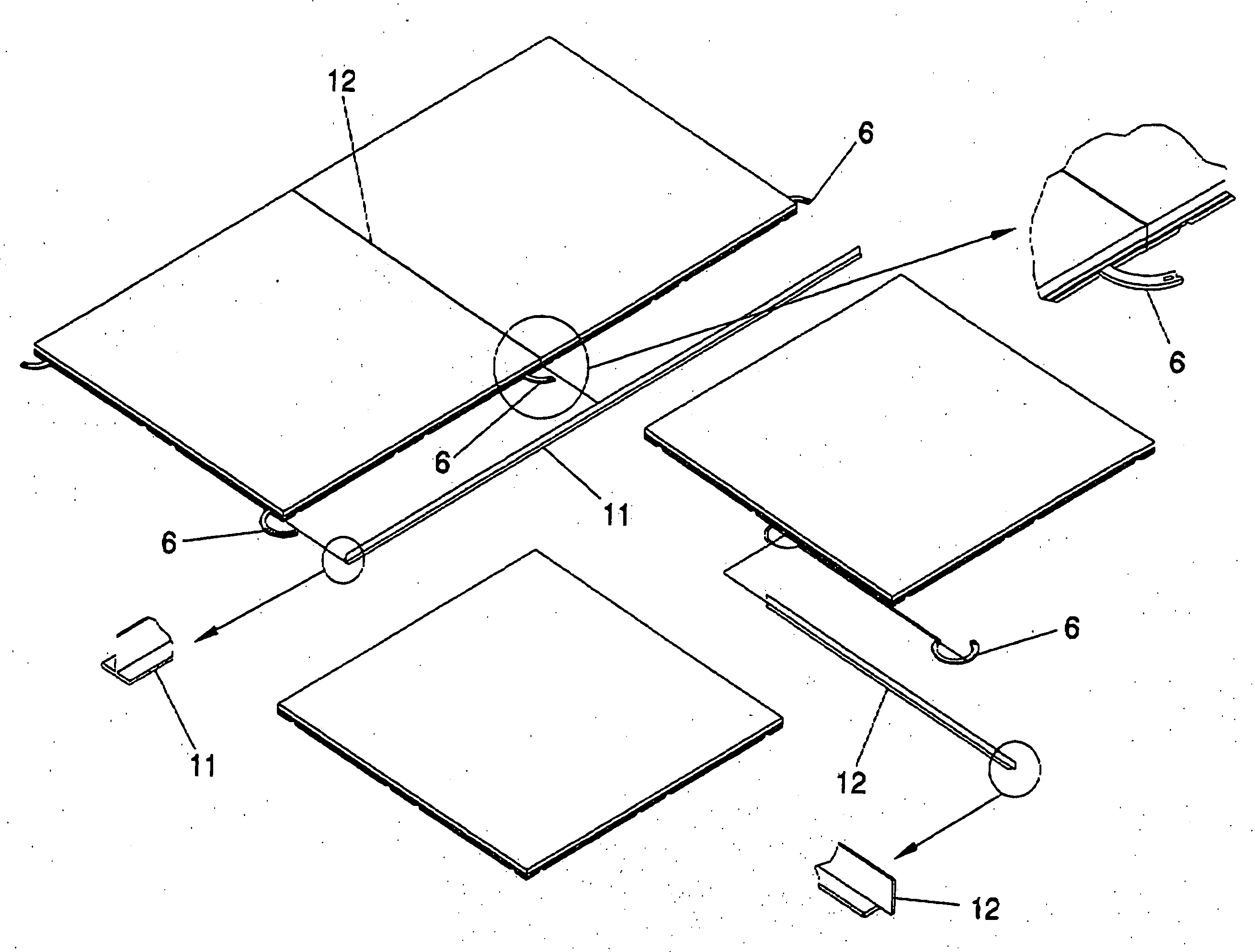 Assembly system for floor and/or wall tiles