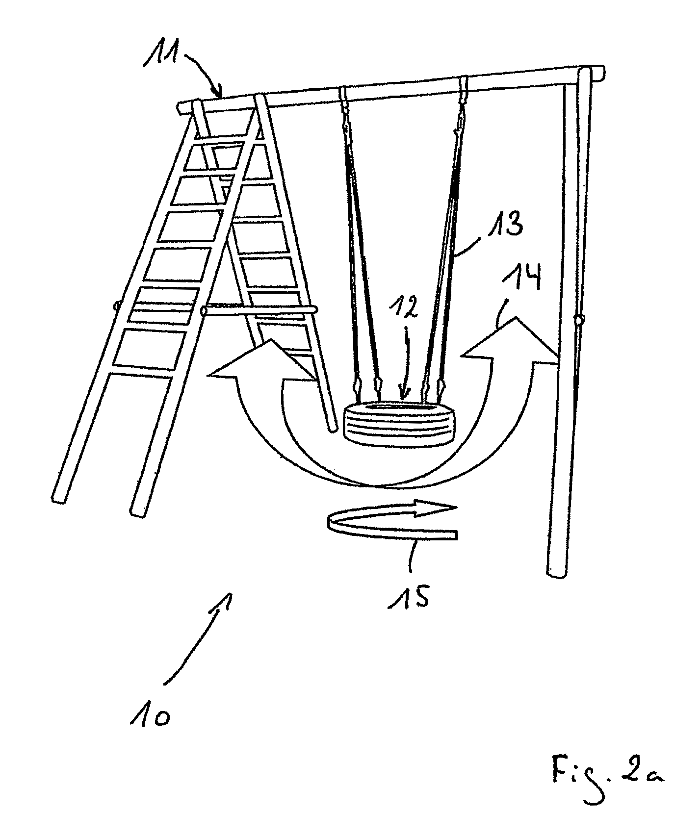 Playground device with motion dependent sound feedback