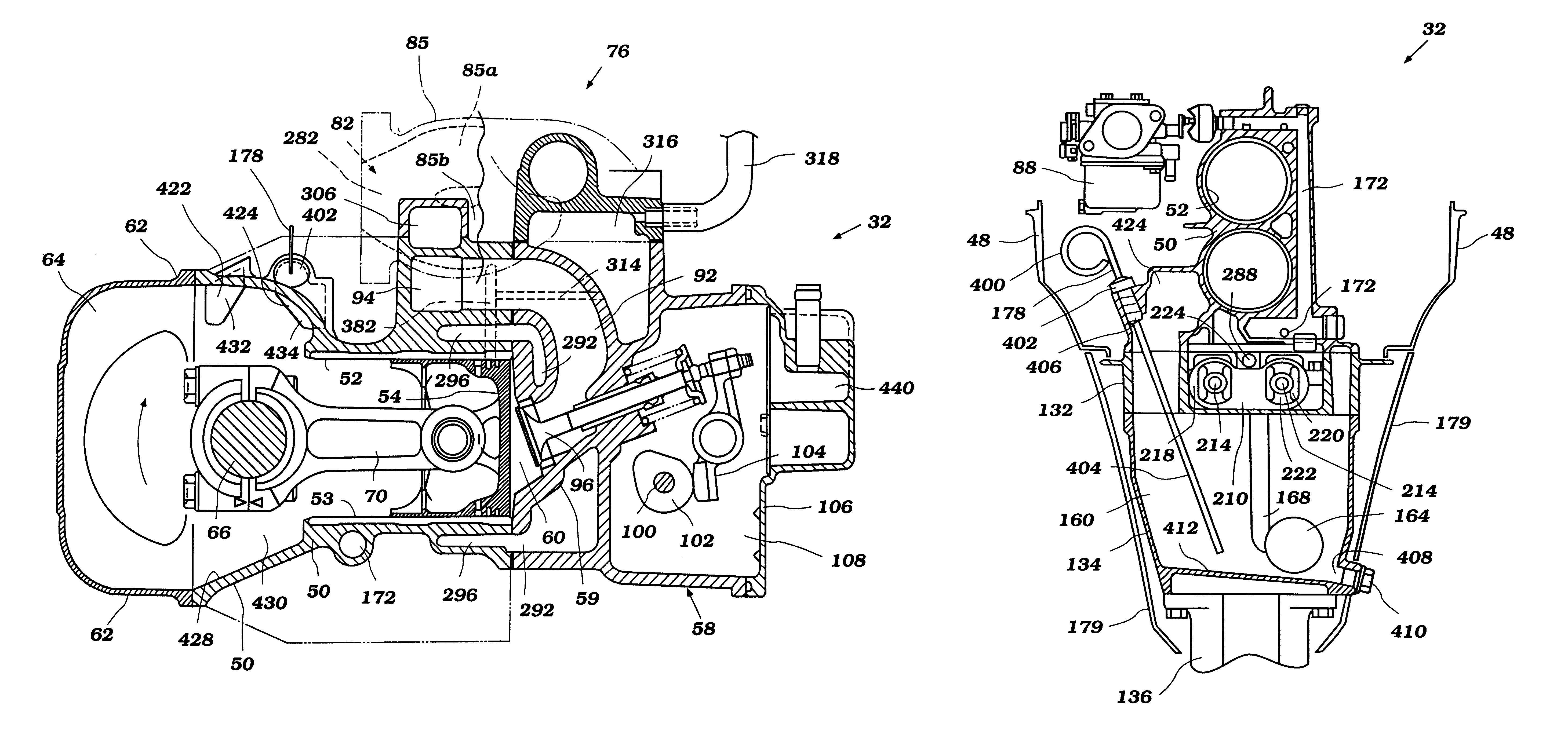 Engine layout for outboard motor