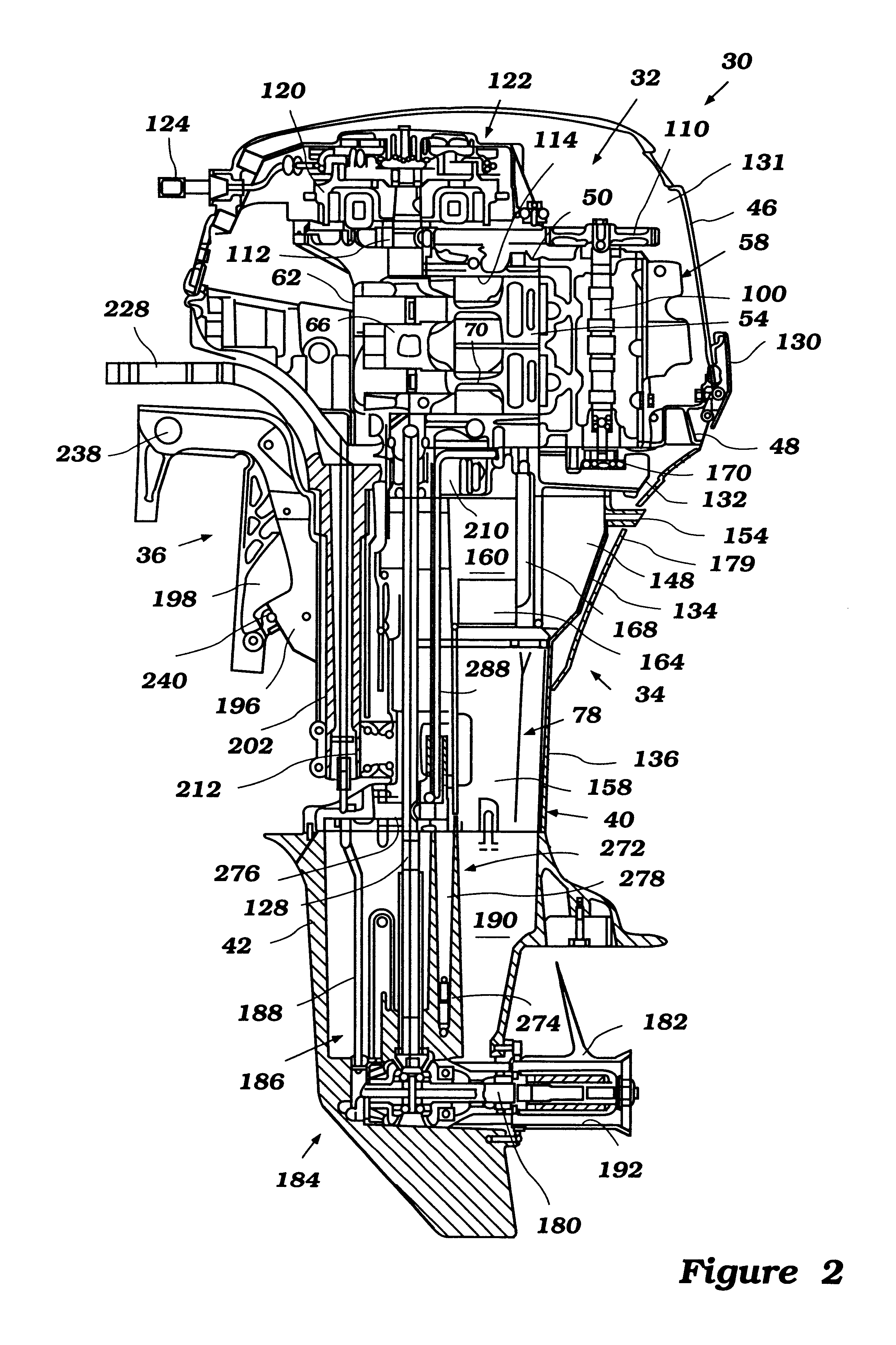 Engine layout for outboard motor