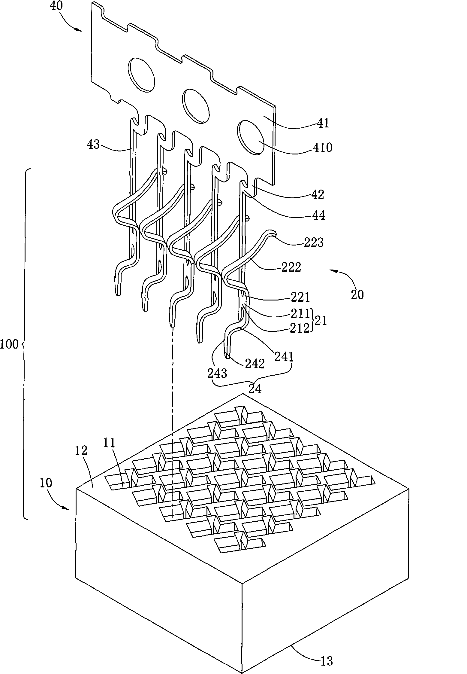 Terminal material strip structure and method for removing material strip of terminal material strip