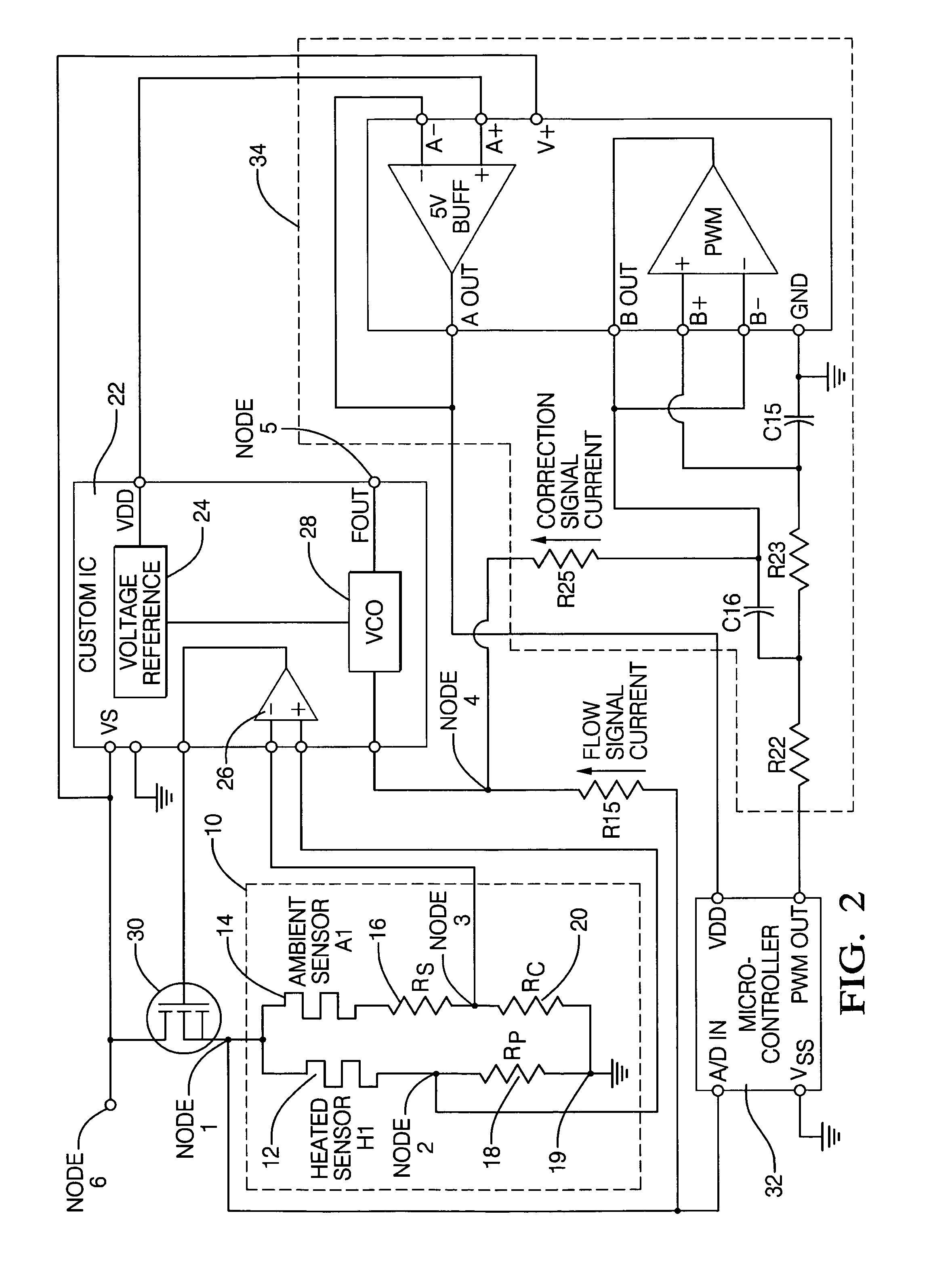 Mass air flow metering device and method