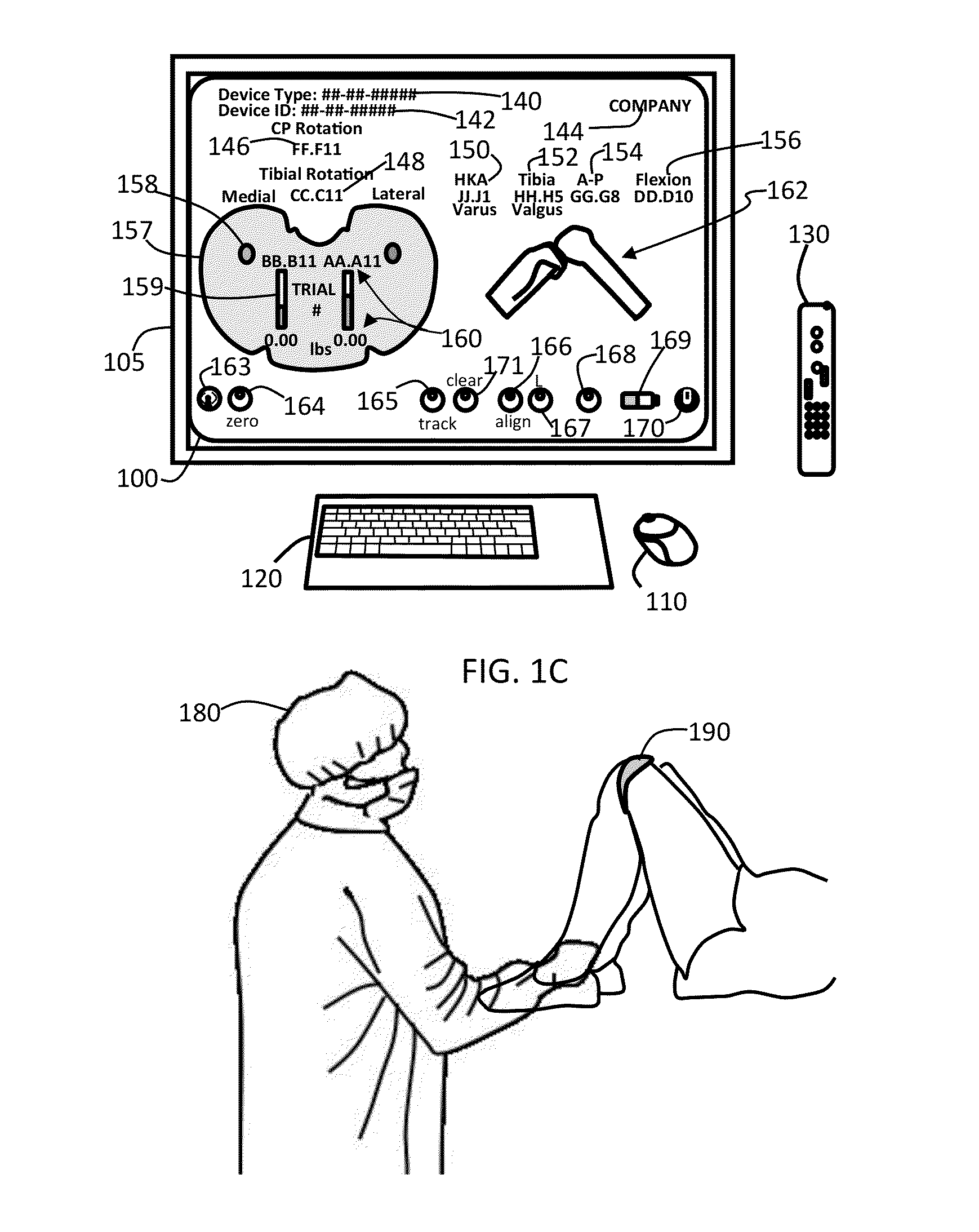 Method to measure medial-lateral offset relative to a mechanical axis