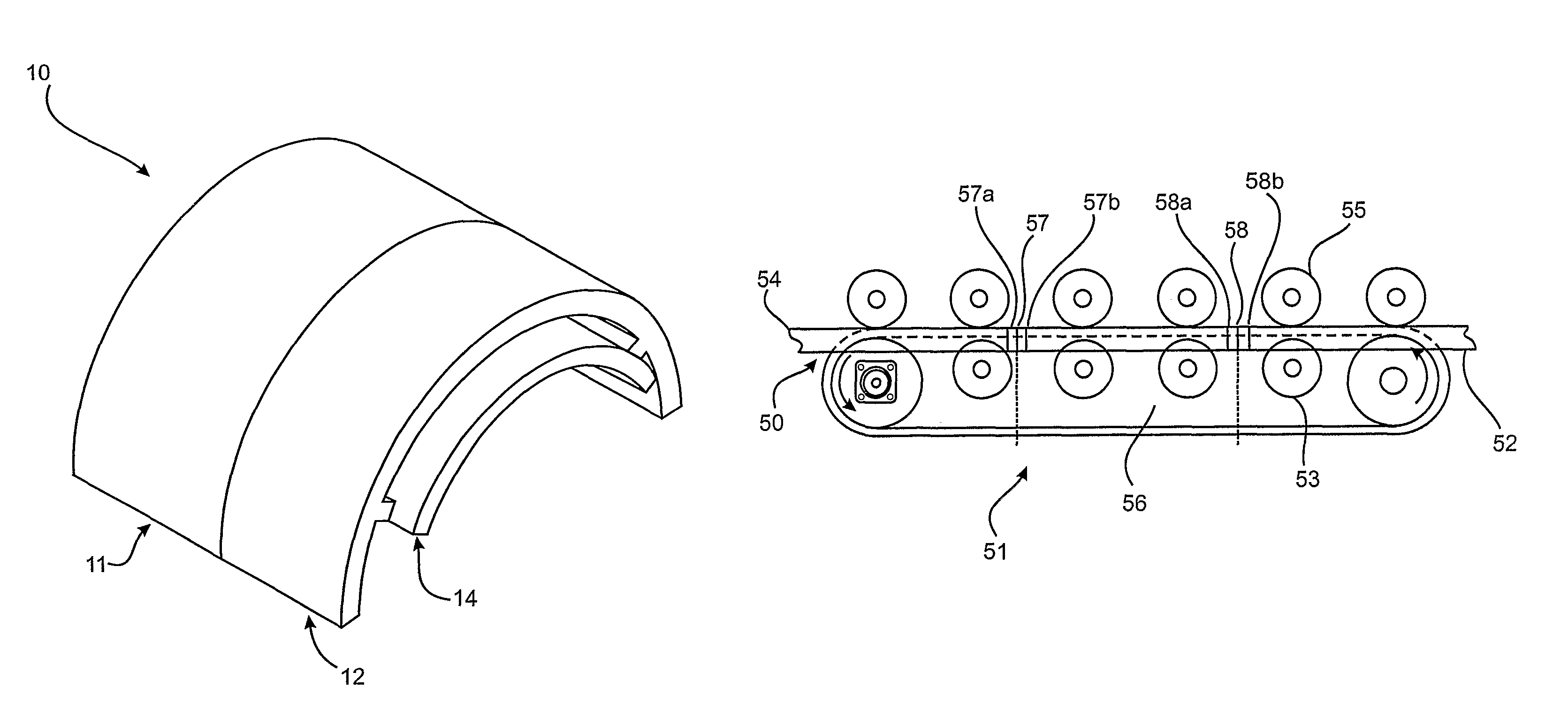 Coupling arrangement and system for continuous haulage conveyor