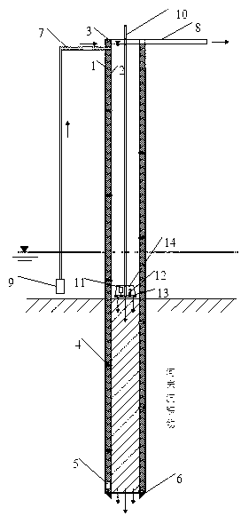 Testing apparatus and method for vertical osmotic coefficient of streambed shallow-layer sediment