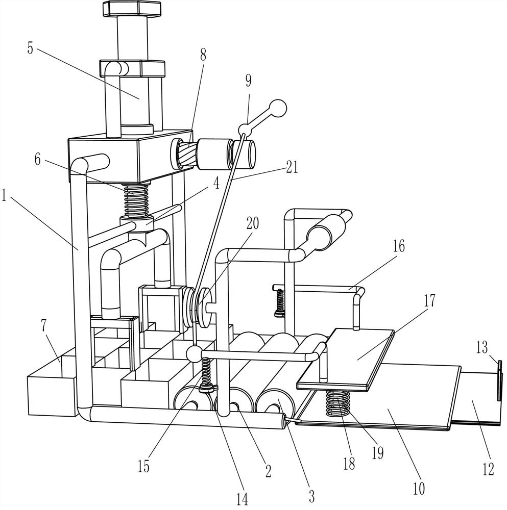 A rectangular molding device for cement pavement embossing