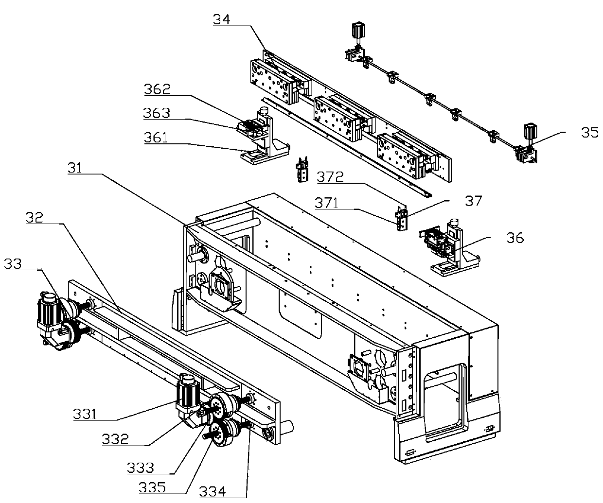 Lateral punching device and method of supporting plate