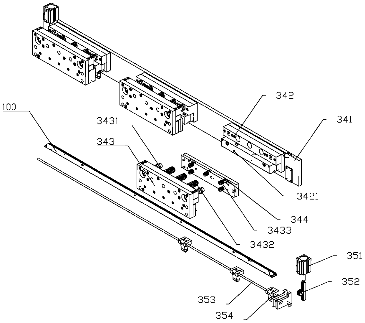 Lateral punching device and method of supporting plate