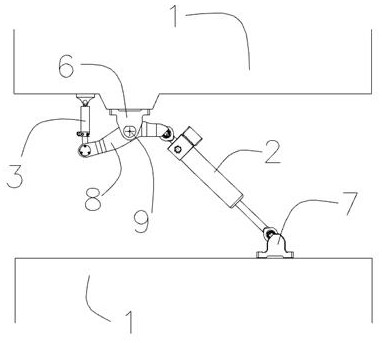 Hinged shock absorption method and device for active control compartment ends of air rail train