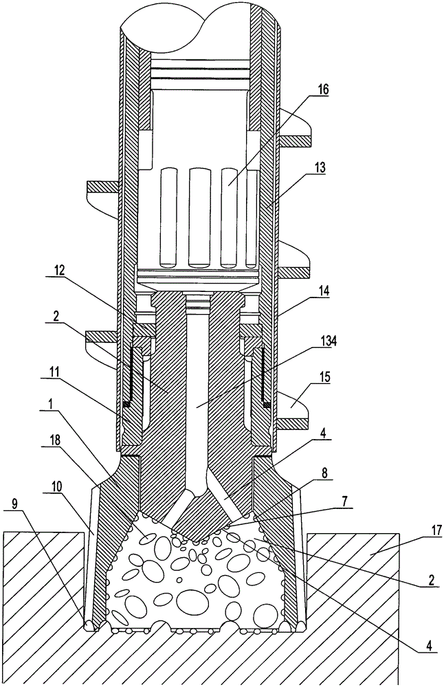 Rock-entering drill bit structure