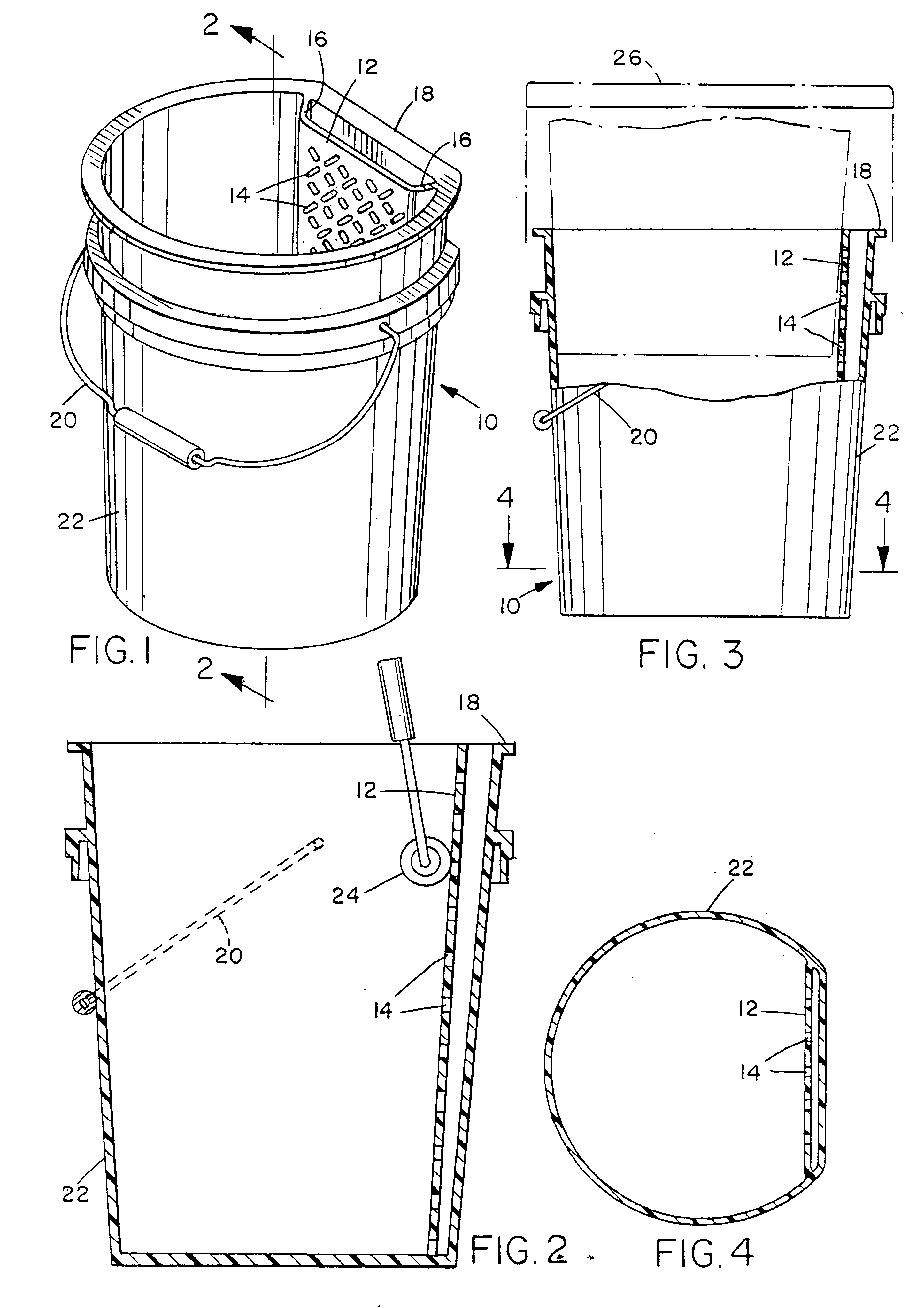 Paint bucket with integral grate