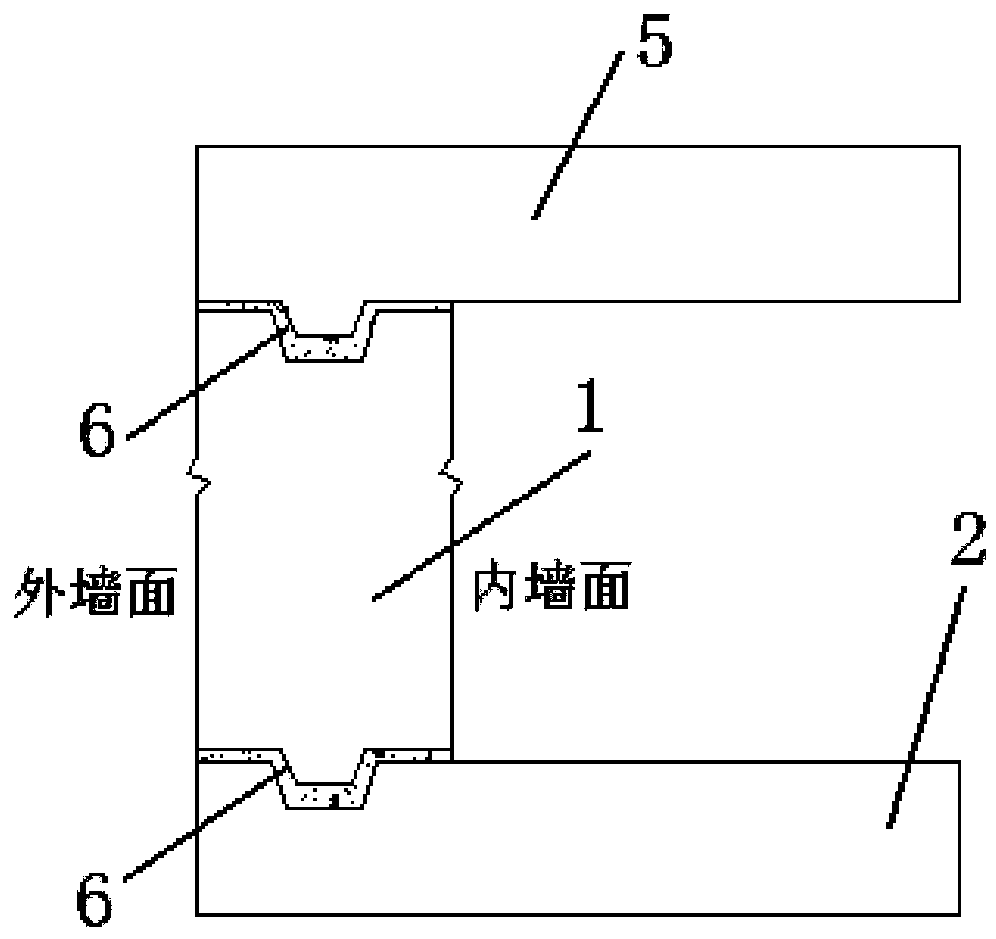 Tooth-groove type waterproof connecting structure adopting pressure-grouting method for horizontal joints of assembling type building prefabricated wall boards