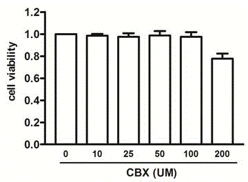 Application of carbenoxolone in preparing anti-dengue virus medicine