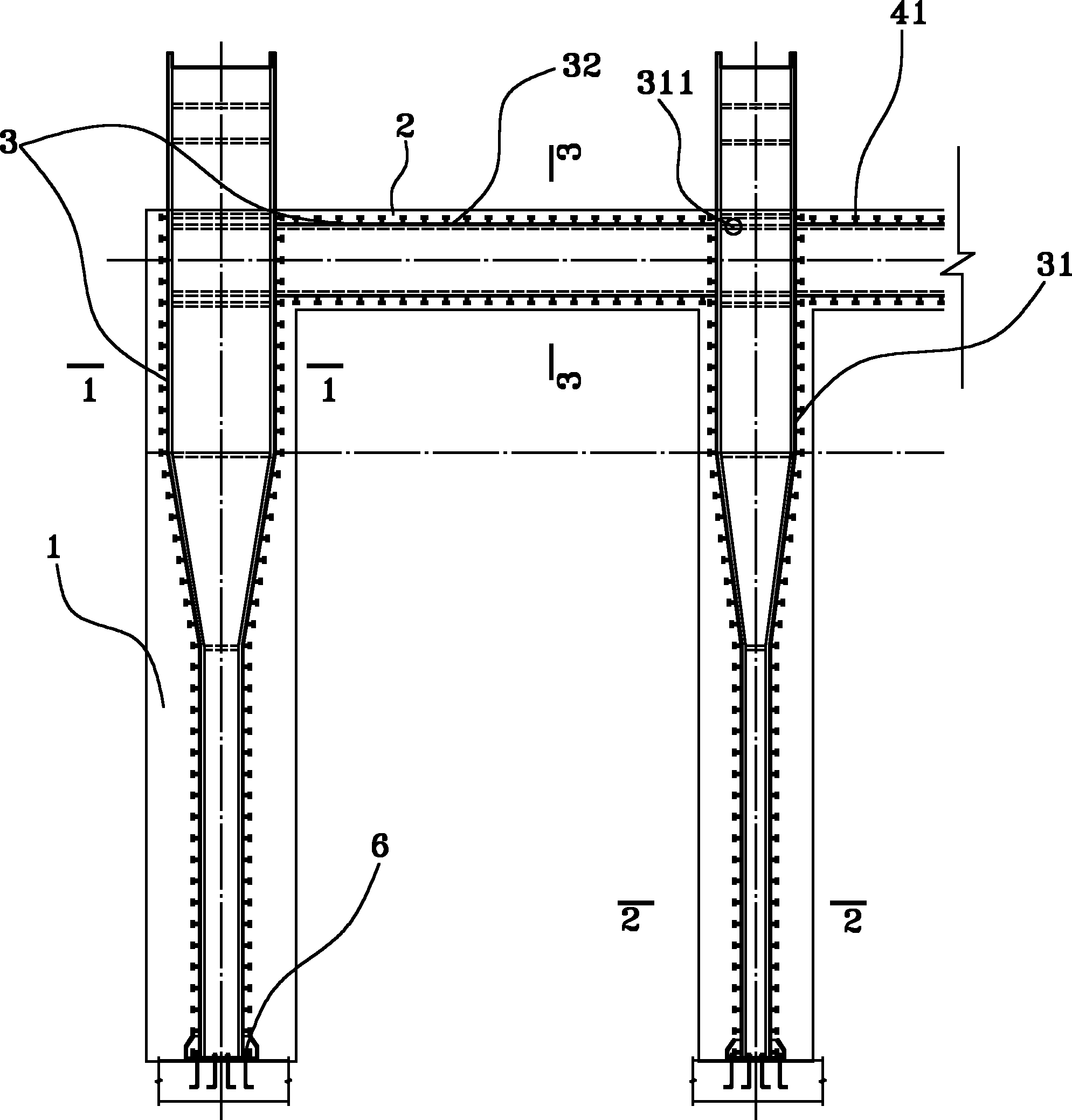 Construction method of steel reinforced concrete beam of large metallurgical industry plant